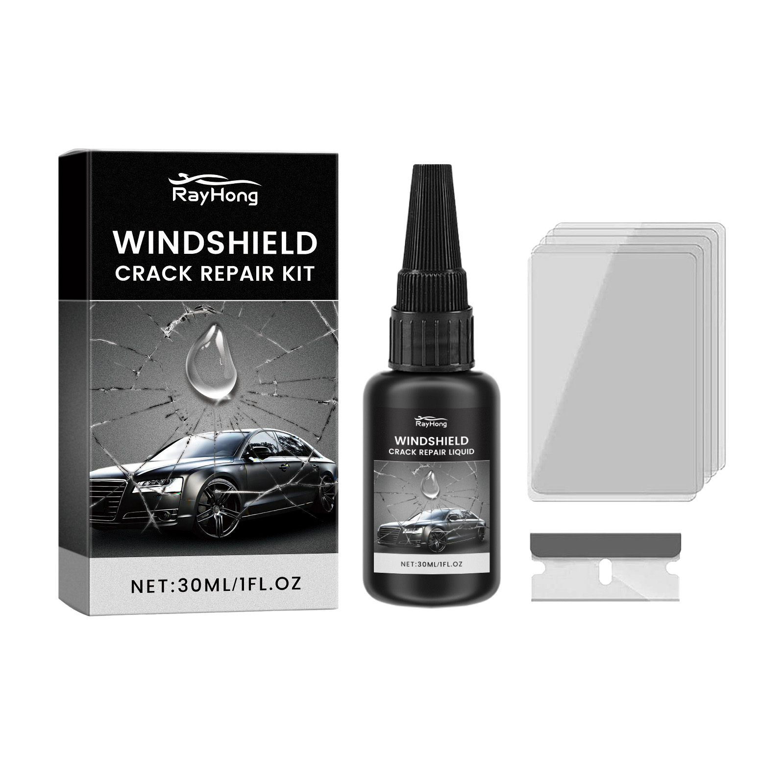 กาวซ่อมกระจกหน้ารถ - กาวซ่อมรอ - Liquid Uv Glue Kit บทวิจารณ์และราคา
